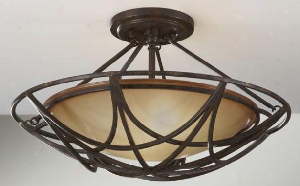 "elsworth Semi-flush Mount - 9.5""h X 18""w, Mocha Bronze"