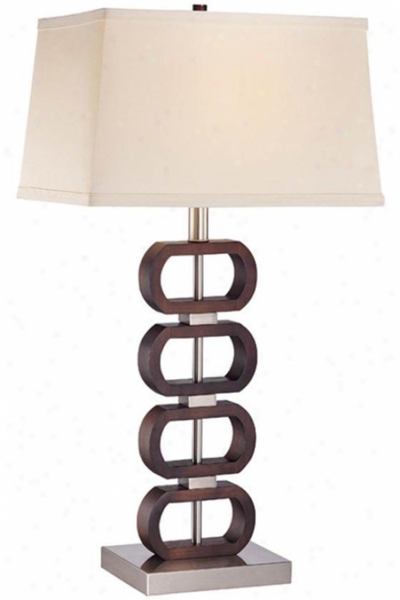 "emsley Ii Table Lamp - 29""h15.5""w, Brown Wood"