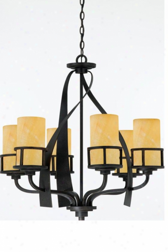 Evan 6-light Chandelier - 6-lght, Gold Bronze