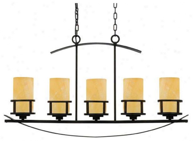 Evan Island Chandelier - 5-light, Bronze