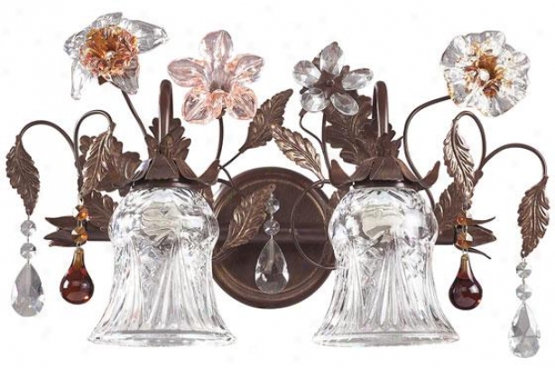 "fiore Di Vetro 11""h Vanity - 2-light, Deep Rust"