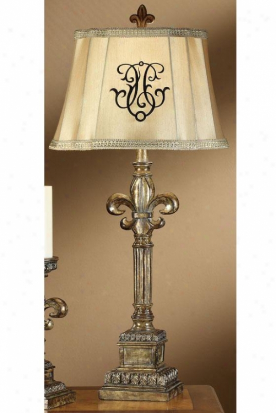 "fleur-de-lis Table Lamp - 33.25""h, Silver Opulence"