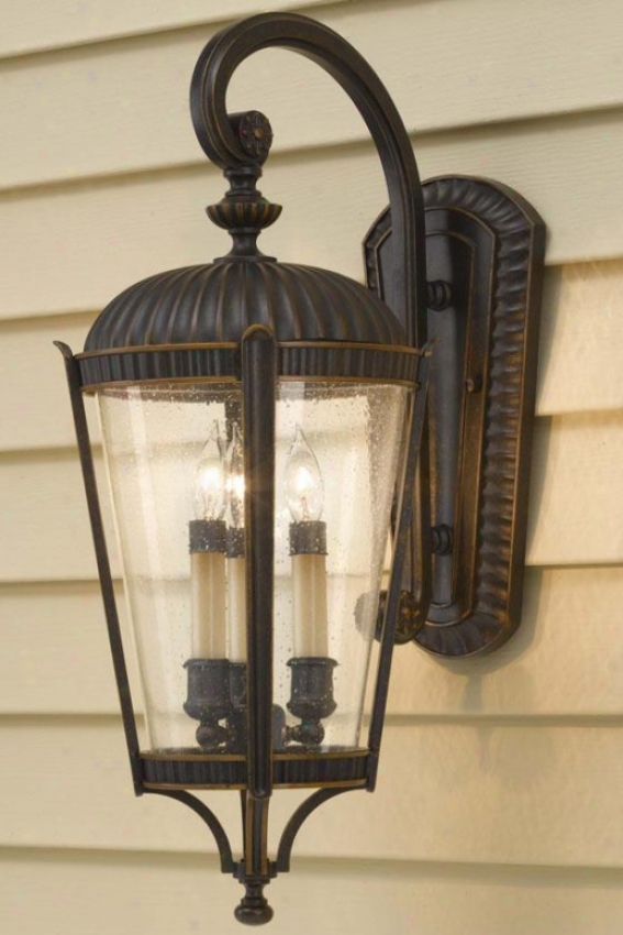 "gables Outdoor Wall Lantern - 3lt 34""h X 9""w, Grecian Bronze"