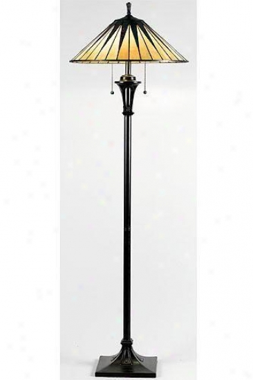 Gotham Tiffany-style Floor Lamp - Glass, Brown Bronze