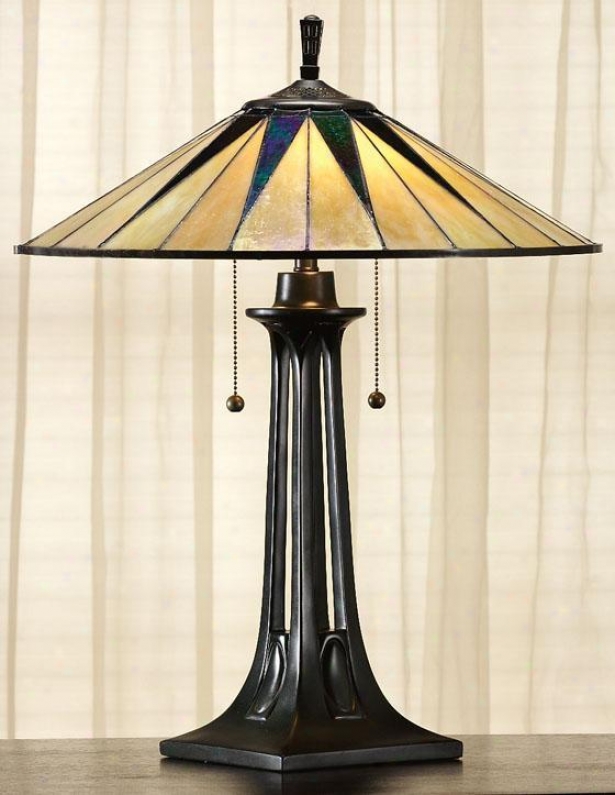"gotham Tiffany-style Table Lamp - 25""hx19""d, Brown Bronze"