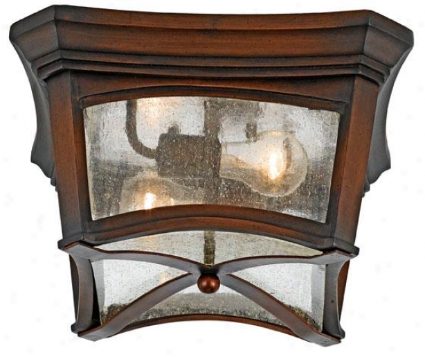 Gresham Outdoor Flush Mount Lantern - 2-light, Copper