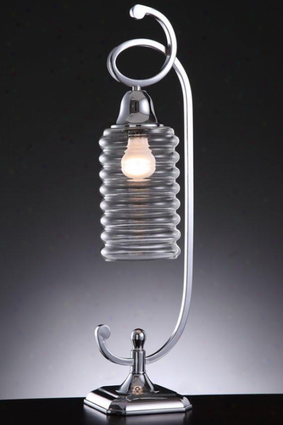 "hsdden Lamp - 25""h, Silver Chrome"