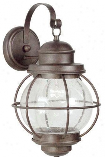 Hatteras Outdoor Wall Lantern - Large, Gilded Copper