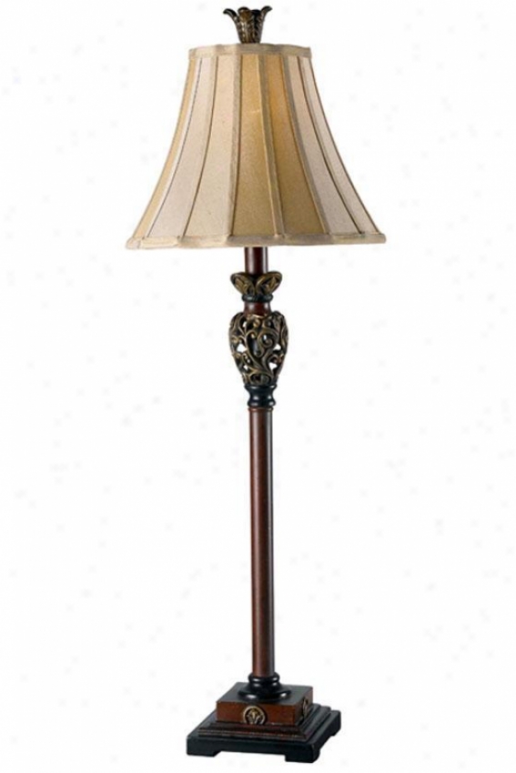 Iron Lace Buffet Lamp - Light Gold, Golden Ruby