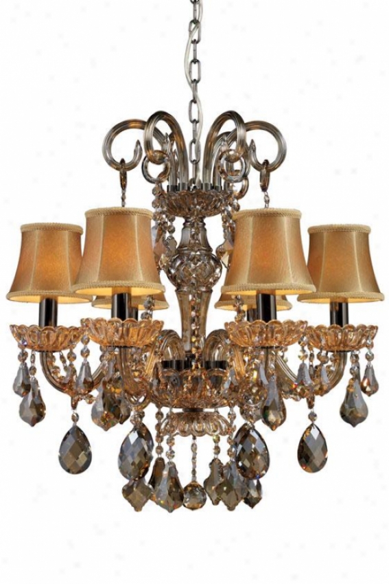 Juliette Chandelier - 6-light, Blknkl/tan Crys