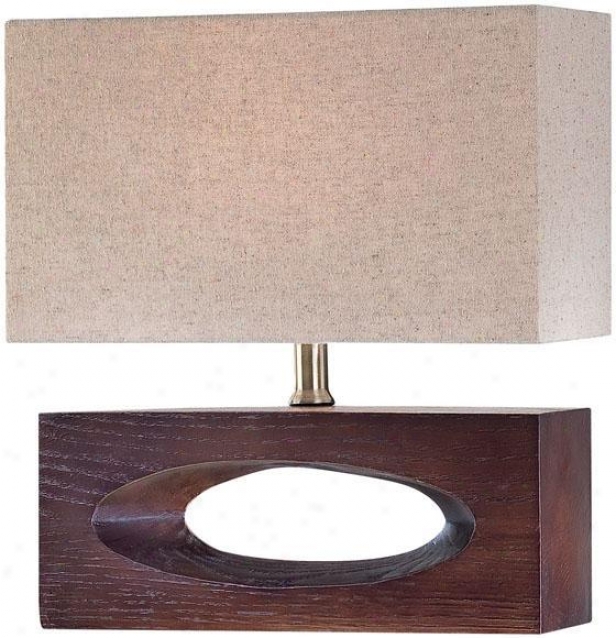 "julio Table Lamp - 16""hx12""d, Brown Wood"