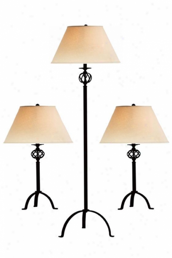 Jupiter Lamps - Set Of 3 - Set Of 3, Black