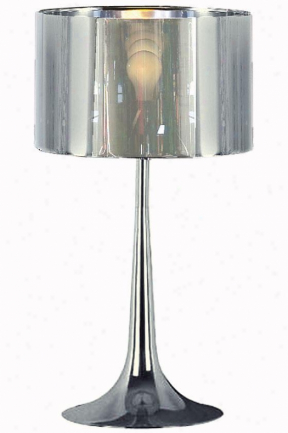 Keystone Table Lamp - Chrome Mylar, Silver Chrome