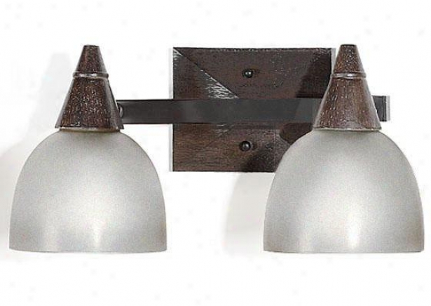 Kyoto 2-light Vanity Lght - Two-light, Tan Wood