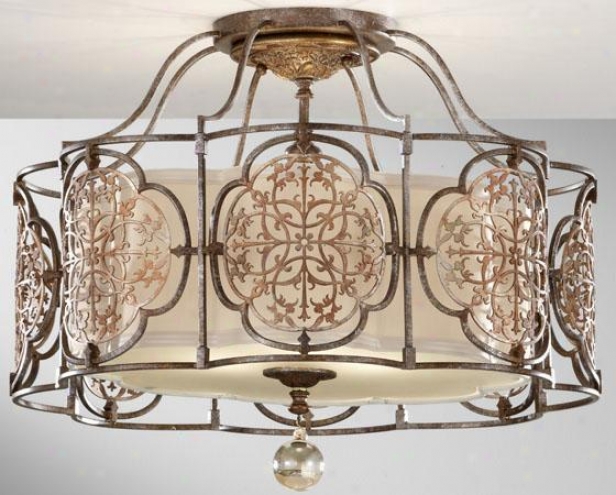 Marabelle Semi-flush Mount - Three Light, Brit Bronze