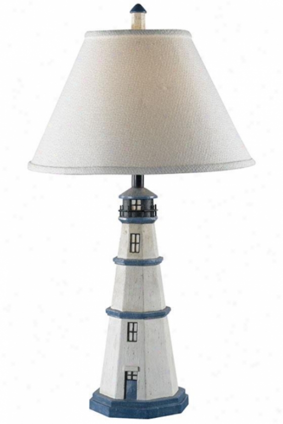Nantucket Table Lamp - Of a ~ color Fabric, Whitee