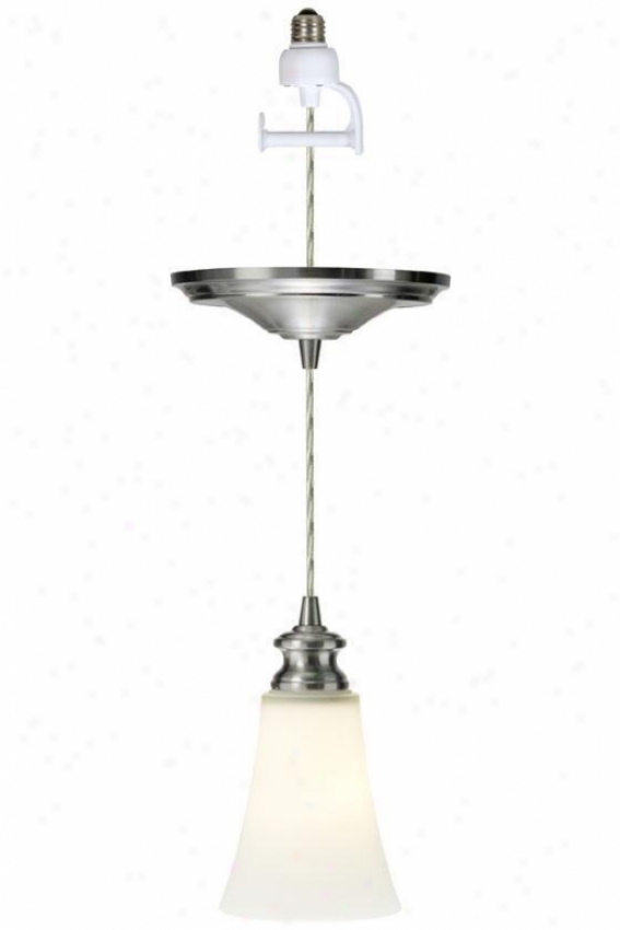 "nickel Instant Pendant Light Conversion Kit - 6""hx5.5""d, Stn Opl/brs Nck"