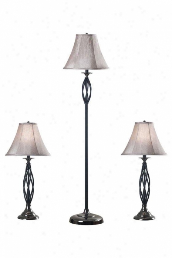 Nolan Lamps - Set Of 3 - Set/3, Brohze