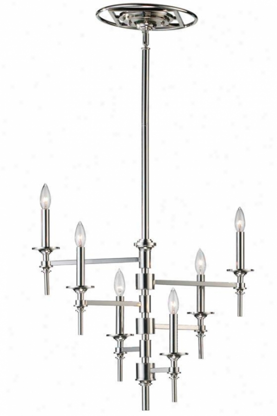 Omegq Chandelier - 6-light, Steel Gray Nickel