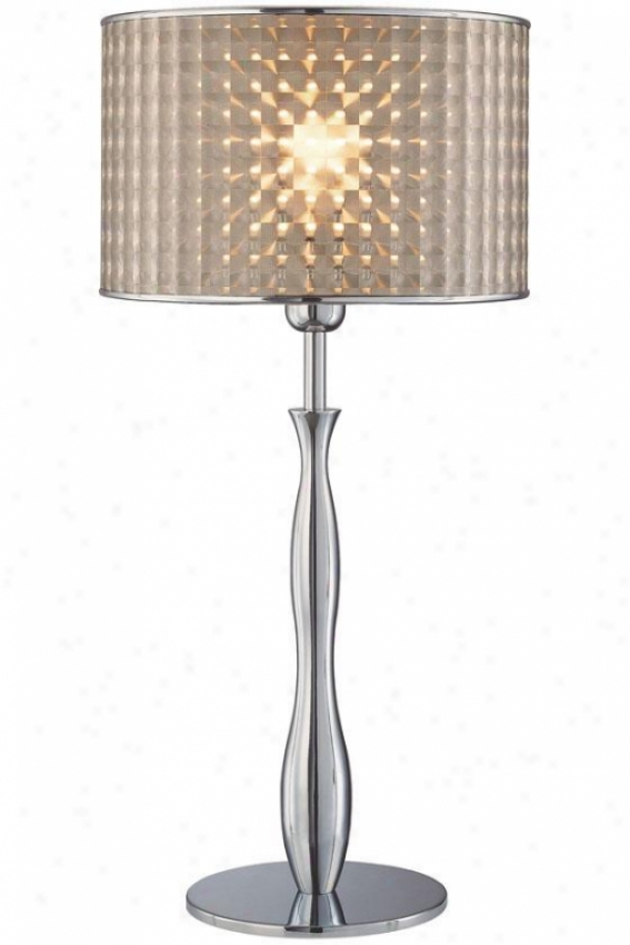 "optical Table Lamp - 12""x25"", Silver Chrome"