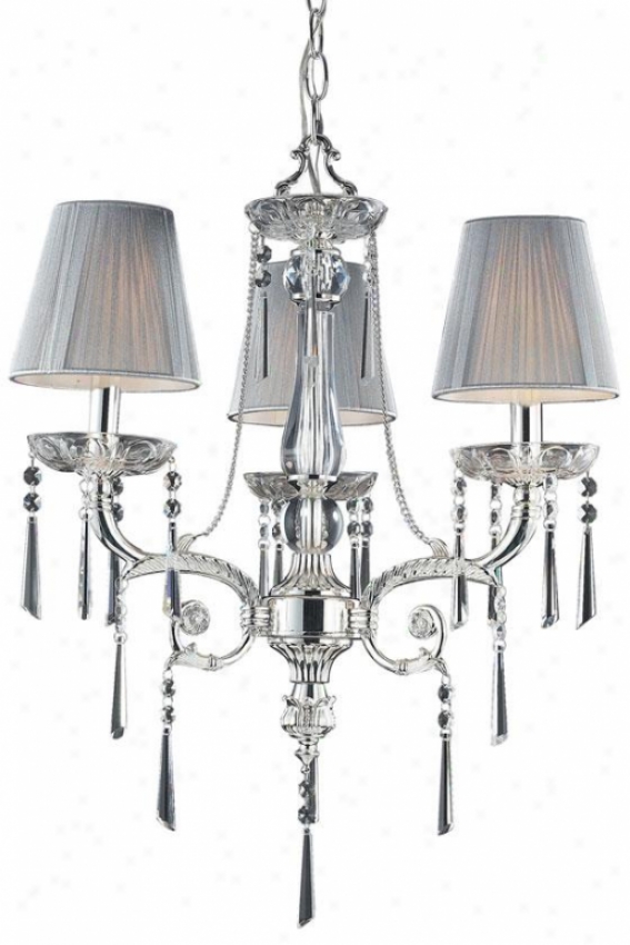 "palace 20""w Chandelier - 3-light, Polished Silver"