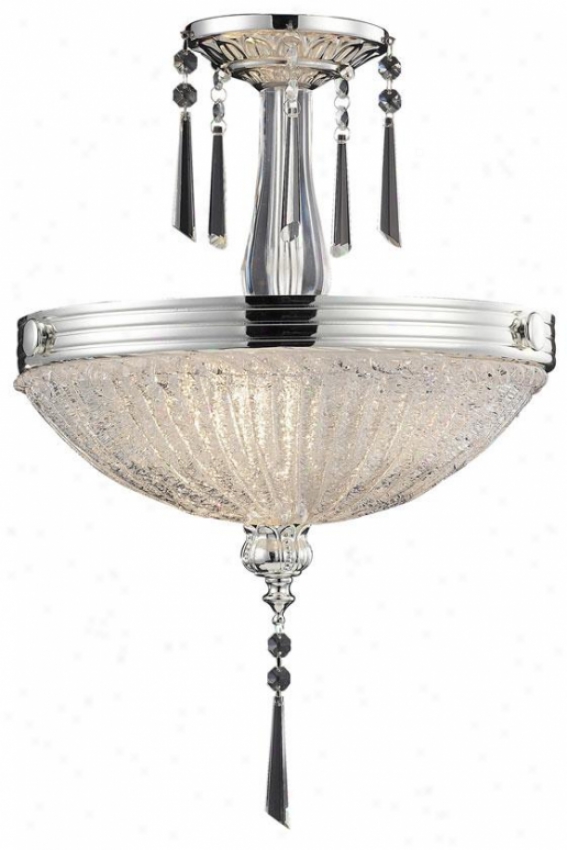 Palace Semi-flush Mount - 3-light, Burnished Silver