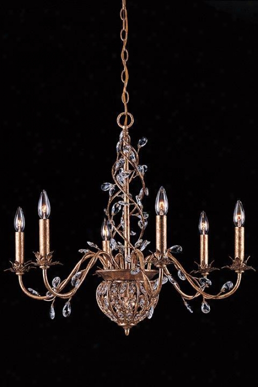 "paris Flea Crystal Eight-light Chandelier - 26""hx28""w, Gold"