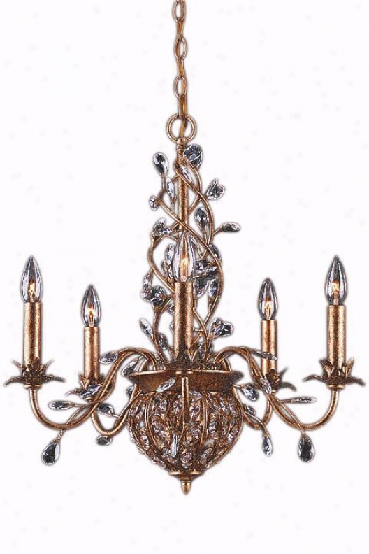 "paris Flea Crystal Seven-light Chandelier - 23""hx22""w, Gold"