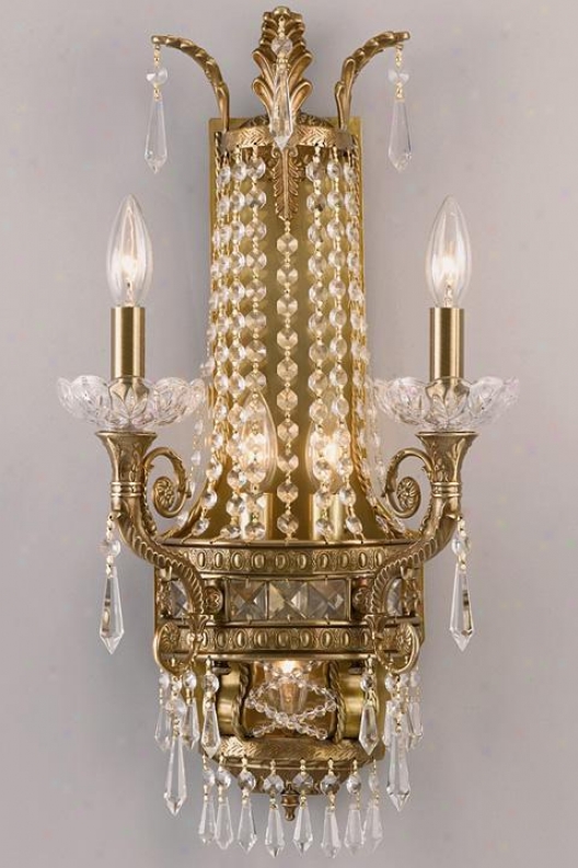 "paris Flea Crystal Wall Sconce - 24.5""hx12.5""w, Bronze Bronze"