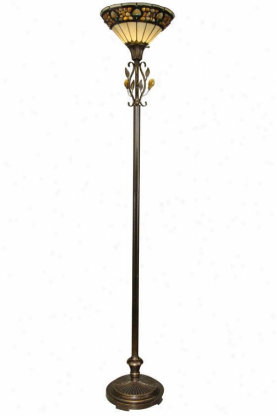 Pebblestone Bridge Floor Lamp - Torchiere, Antq Gldn Sand