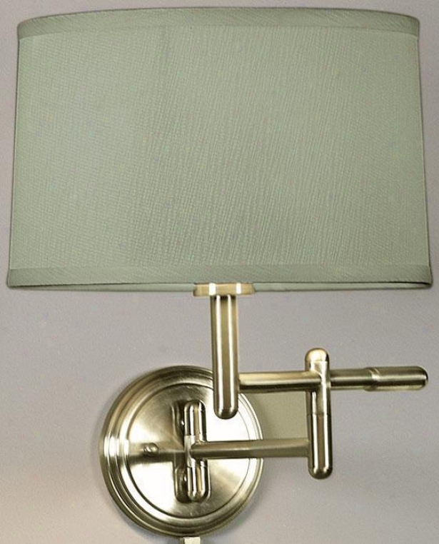 Pivoting Swing-arm Pin-up Lamp - Sage, Copper Brass