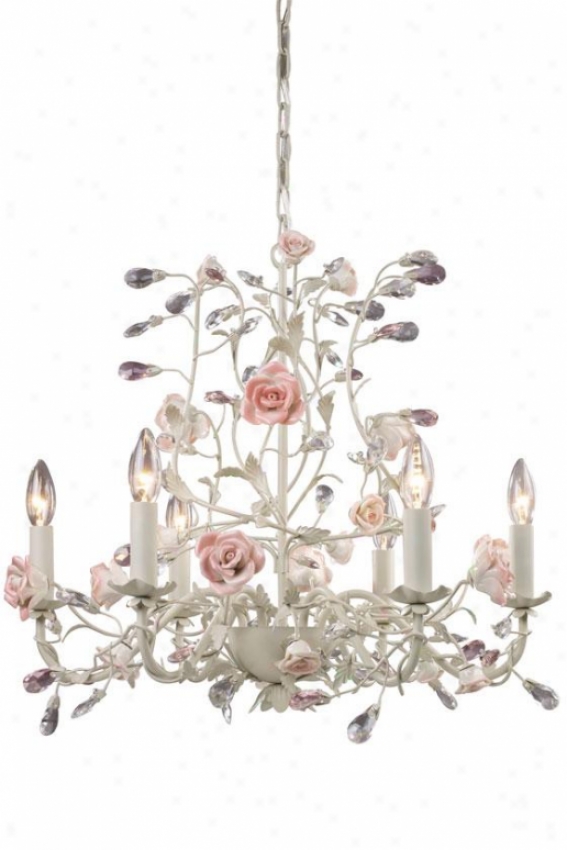 "porcellana 20""h Chandelier - 6-light, Ivory"