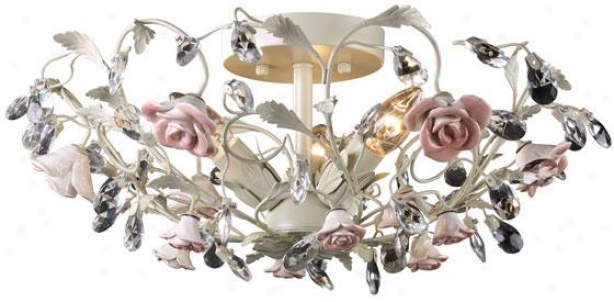 Porcellana Semi-flush Mount - 3-light, Ivory