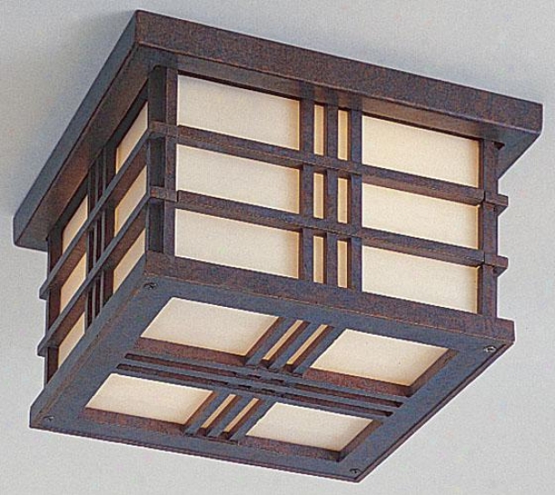 "porter Outdoor Ceiling Fixture - 5.25""h X 8.5""w, Pass to windward of Patina"