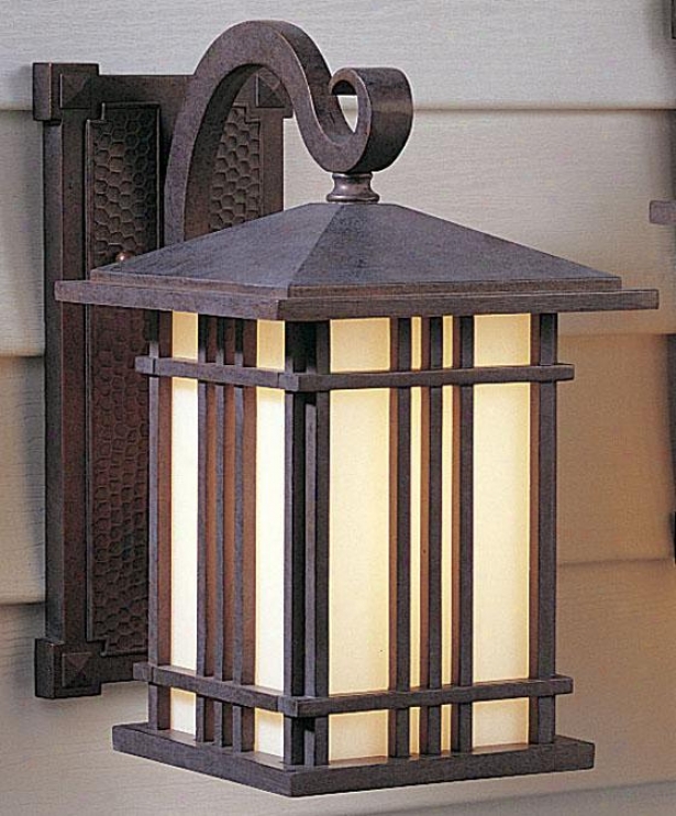 "porter Outdoor Wall Lantern - 11.5""h X 7""w, Pass to windward of Patina"