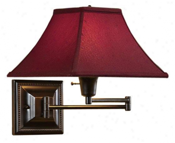 Red Kingston Swing-arm Pin-up Lamp - Red, Copper Bronze