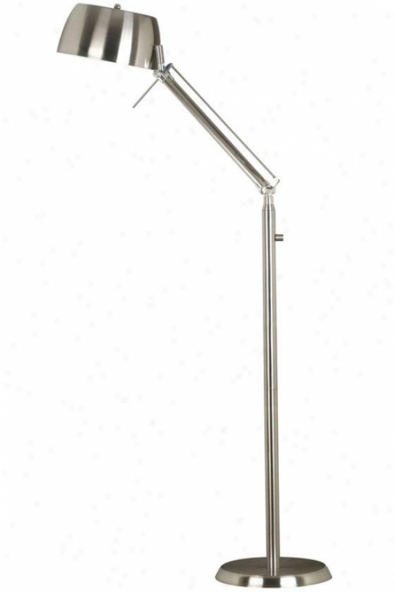 "rded Floor Lamp - 59""h, Brshd Steel/chr"