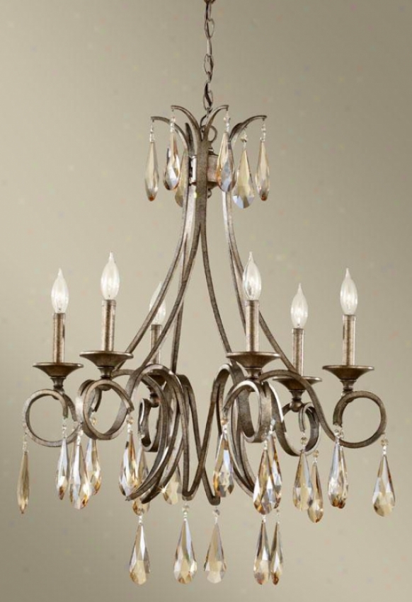 Roselle Chandelier - Six Light, Gld Imper Silvr