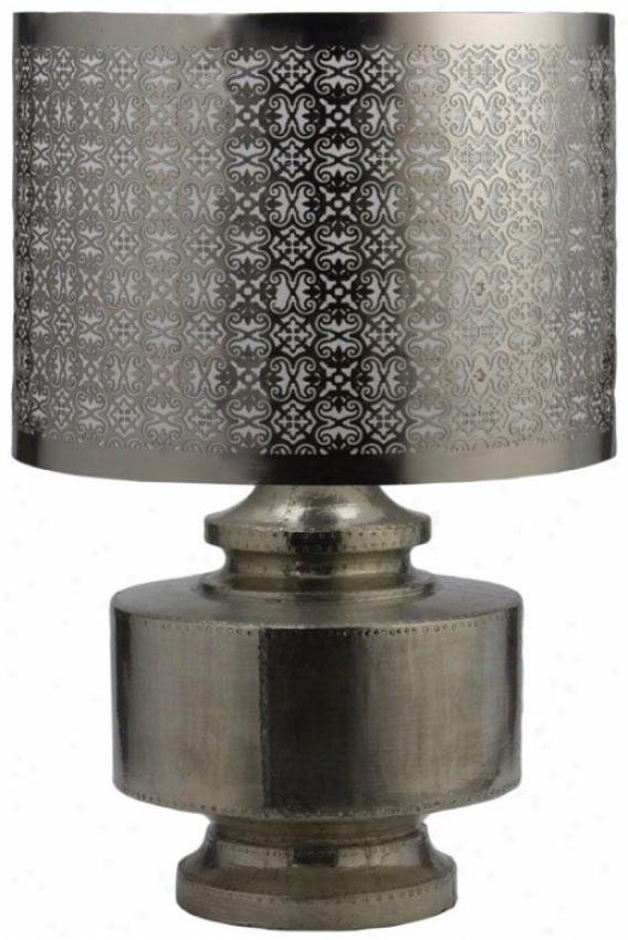 Royal Geman Lamp - 20.5hx13.75d, Mango Wood Silv