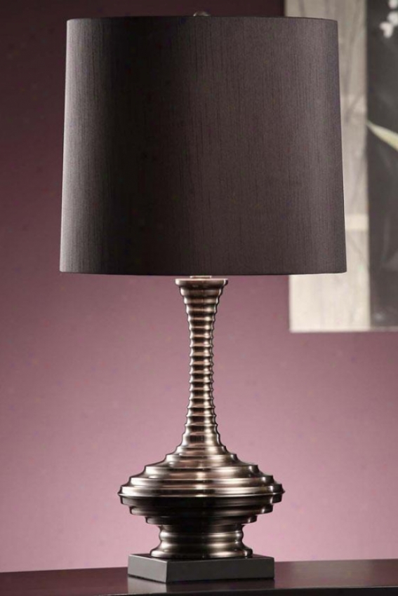 "sanchez Table Lamp In Blacl Nickel And Black Finish - 27.5""h, Black"