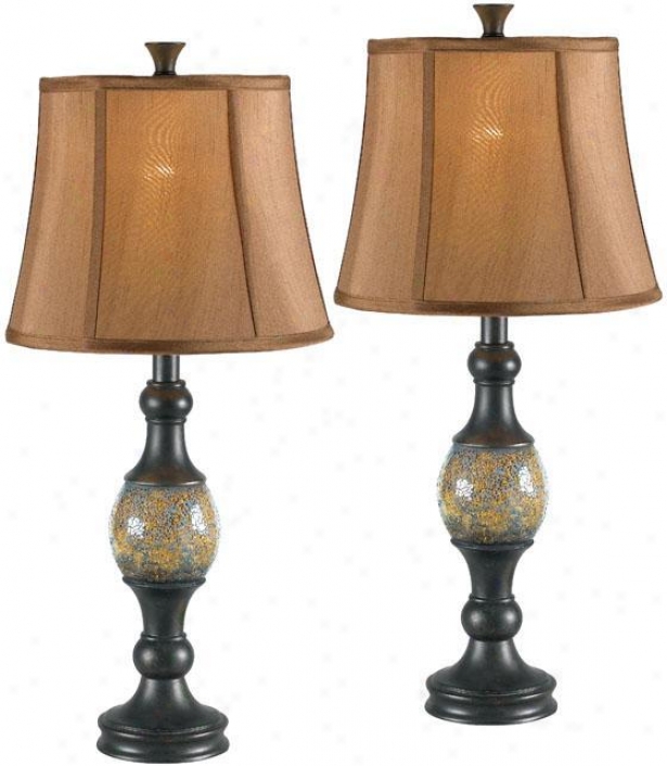 "shay Table Lamp - Set Of 2 - 29""h, Bronzr"