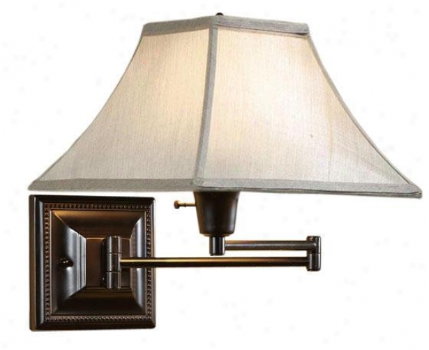 Silver/taupe Kingston Swing-arm Pin-up Lamp - Silver/taupee, Small change Bronze