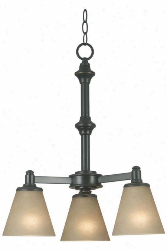 Tallow 3-light Chandeliee - Amber Glass, Brown