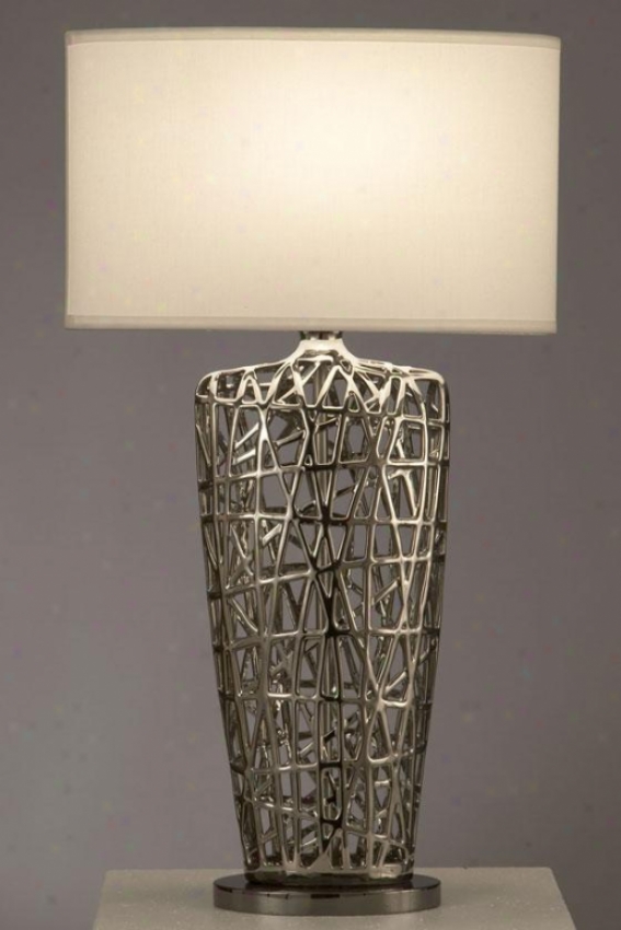 "tangled Oval Table Lamp - 30 X 17""w, Silver Chrome"