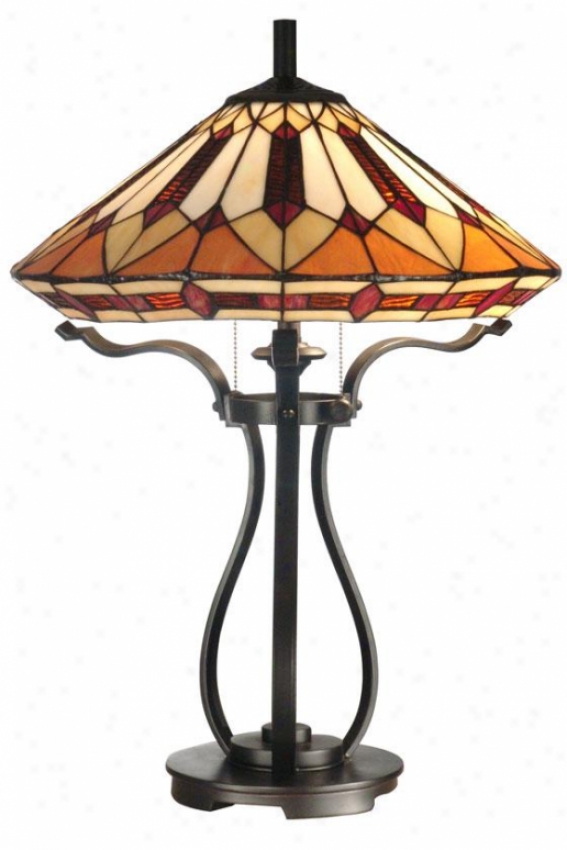 "tiffany Table Lamp - 24.5h X 17.75""d, Harden"