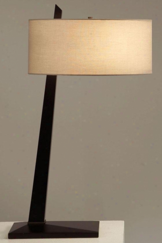 "tilt Table Lamp - 30""hx16""round, Brown"