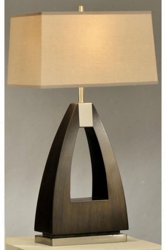 "trina Taable Lamp - 30""j, Pecan Wood"