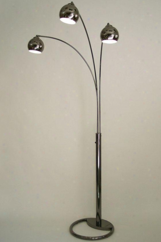 "triplet Arc Lamp - 83""hx62""wx32""d, Black"