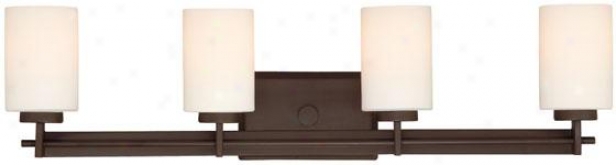 Truman Rectangular 4-light Vanity Light - 4-light/rctngl, Western Bronze