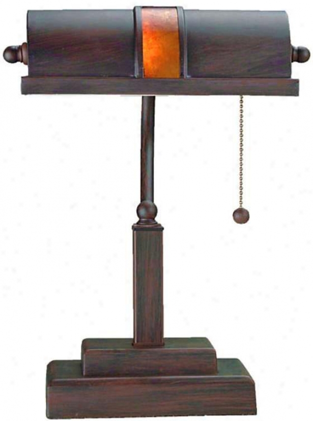 "trust Banker's Lamp - 13.5""hx10""sq, Bronze"